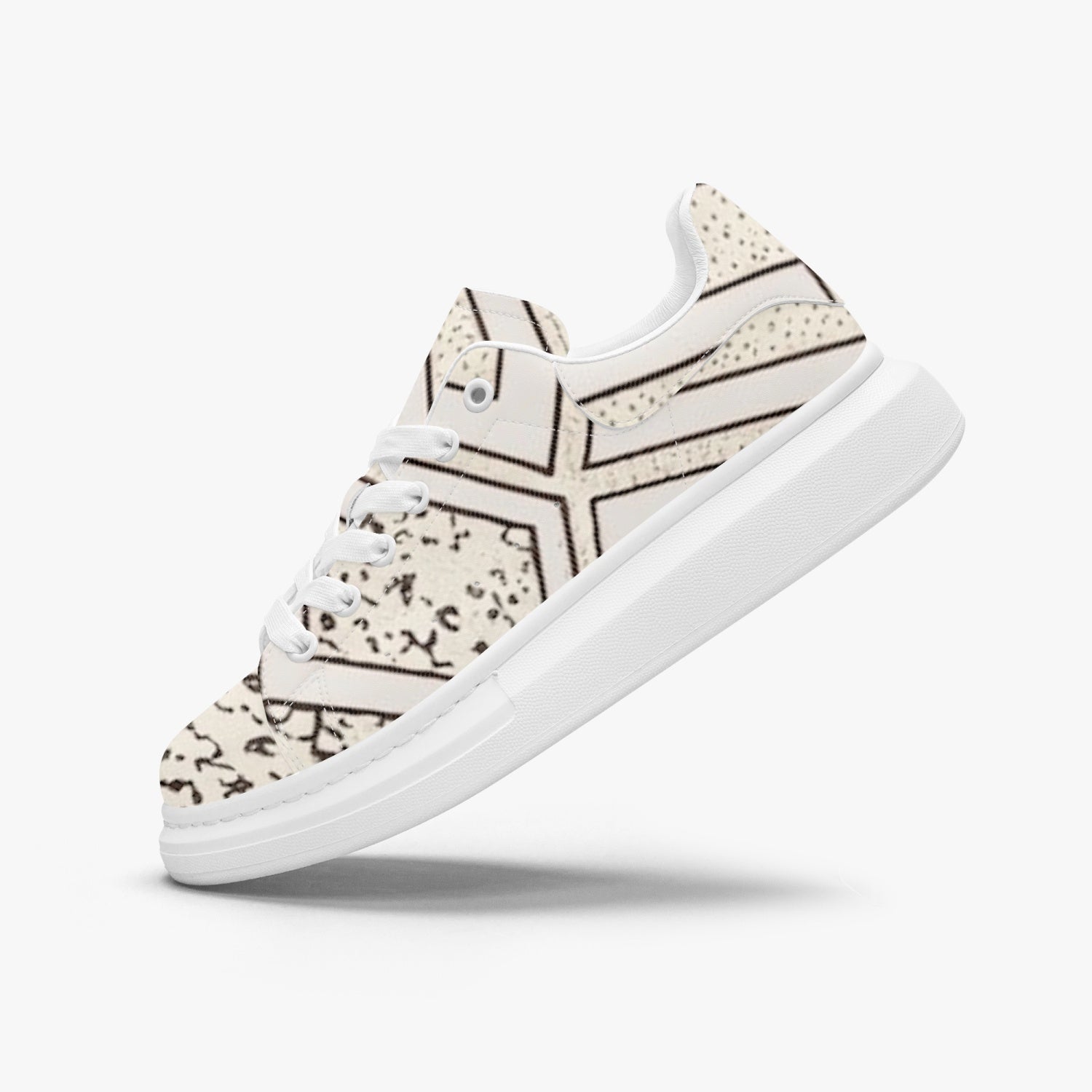 FZ Unisex African Print Leather Oversized Sneakers - FZwear