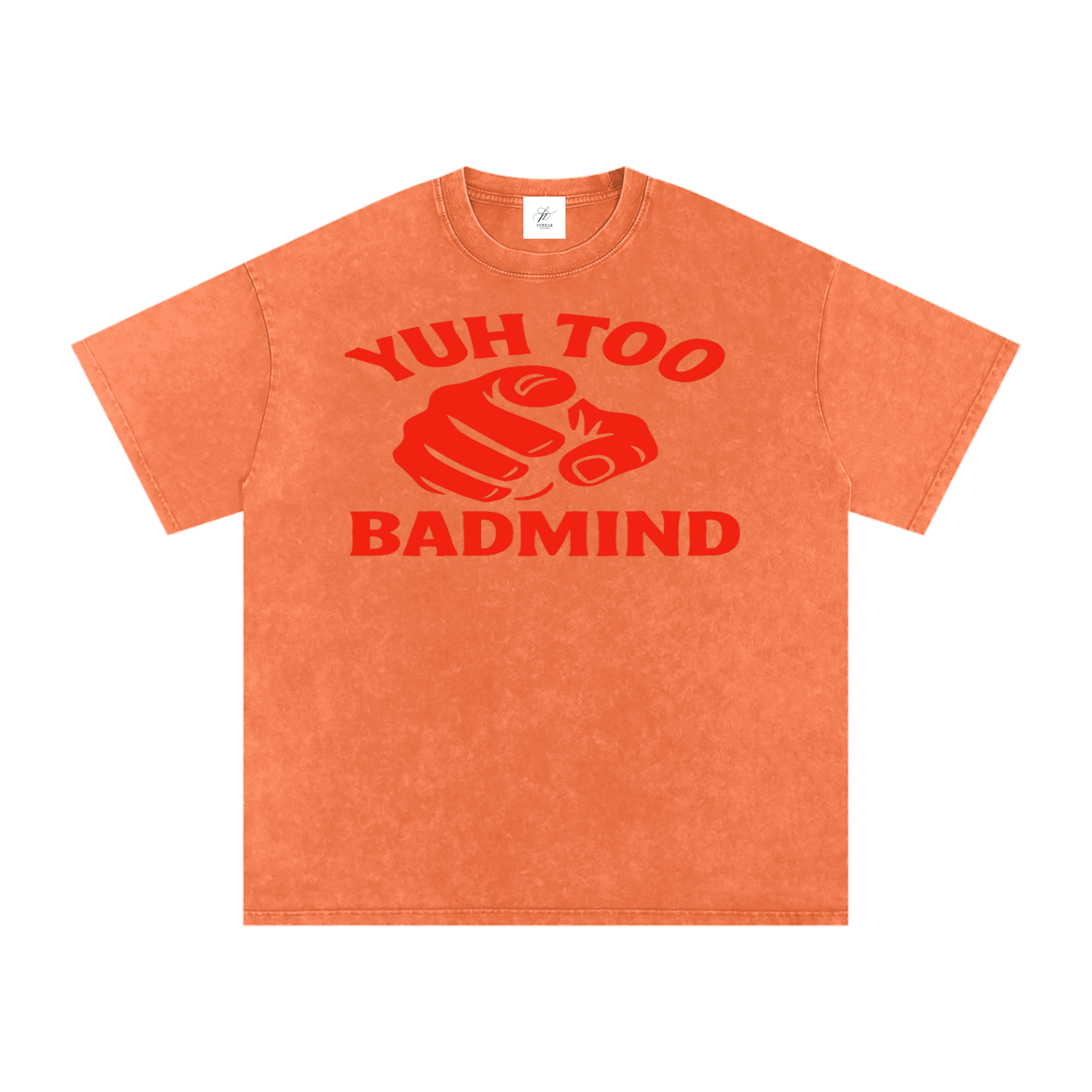 FZ Unisex Acid Wash Too Badmind Oversize Tee