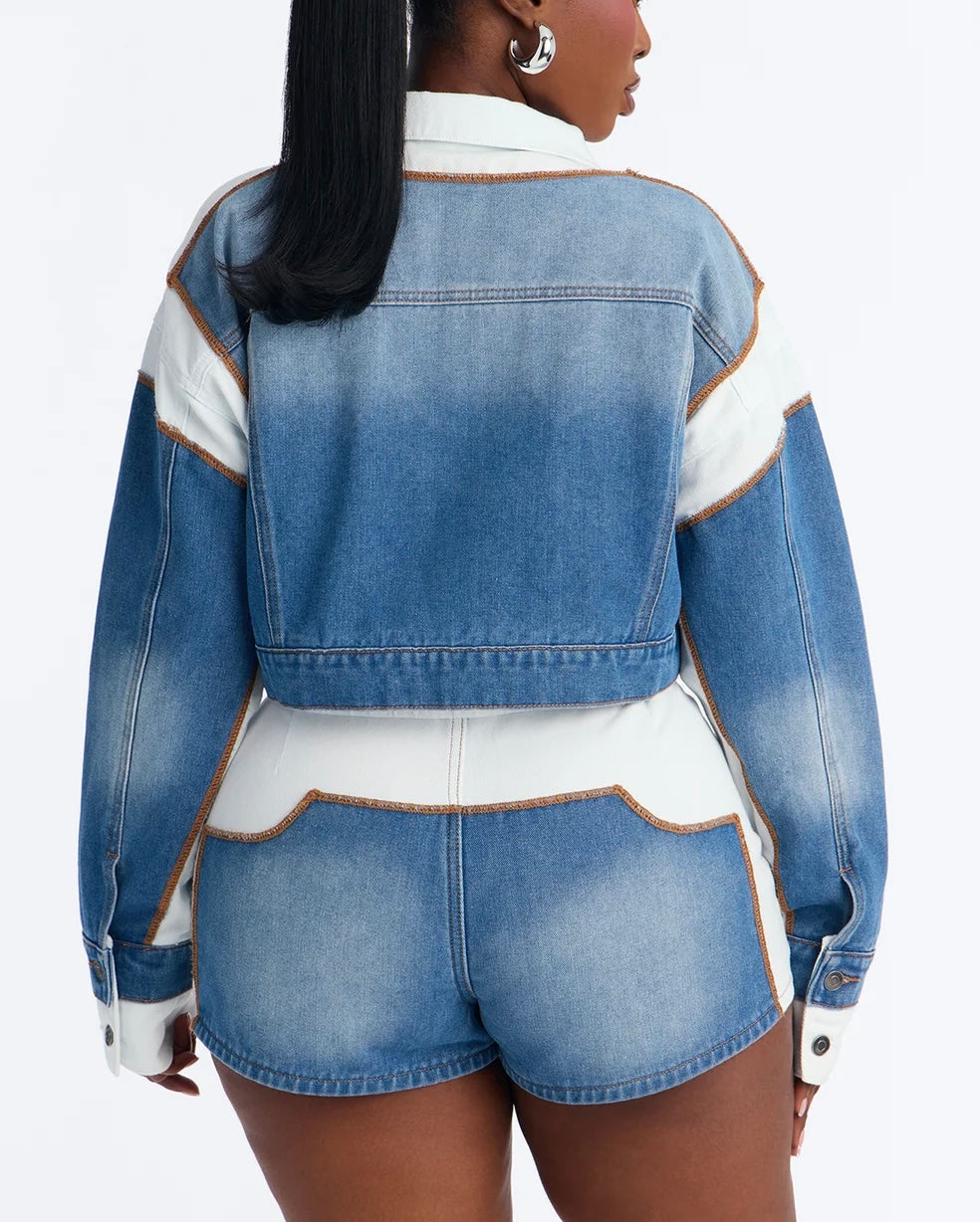 FZ Women's Layered Denim Shorts Suit
