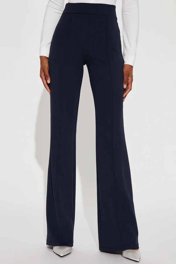FZ Women's Solid Color Casual Elegant Straight Leg Pants