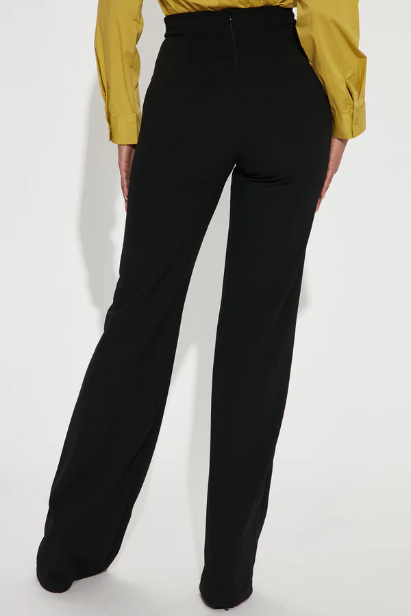 FZ Women's Solid Color Casual Elegant Straight Leg Pants