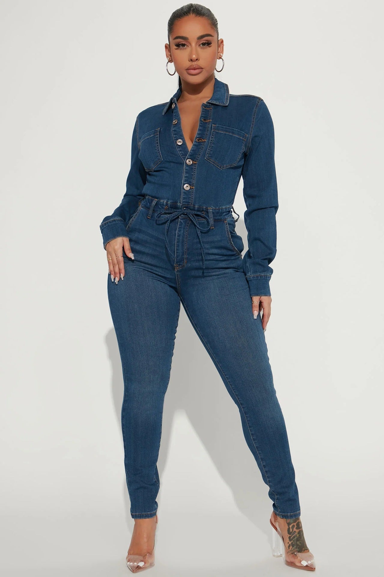 FZ Women's High Elasticity Denim Jumpsuit - FZwear