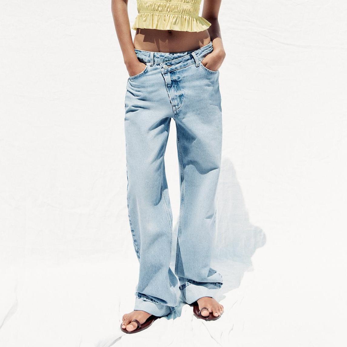 FZ Women's High Waist Long Straight Ankle Denim Pants