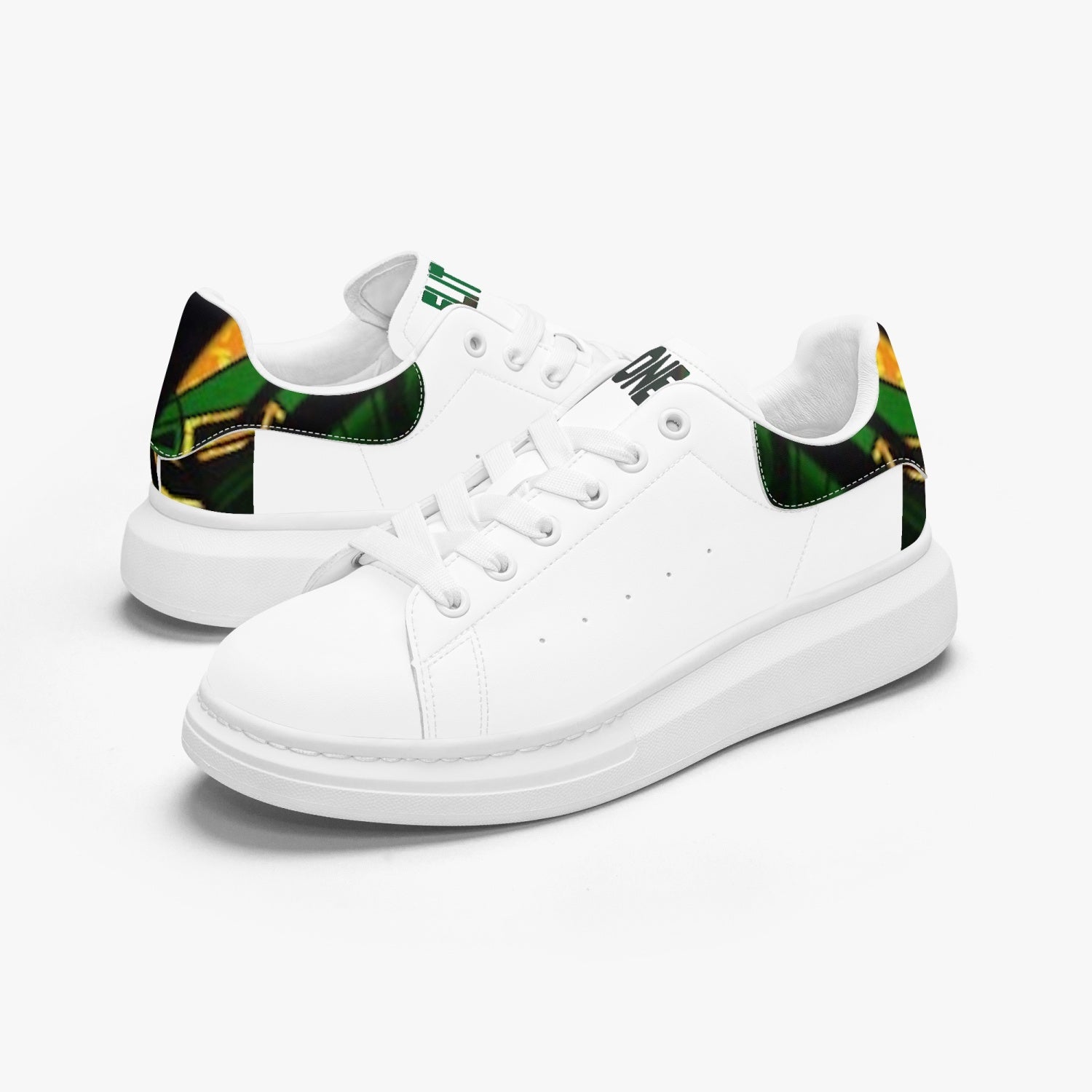 FZ Unisex Leather Oversized African Print Sneakers - FZwear
