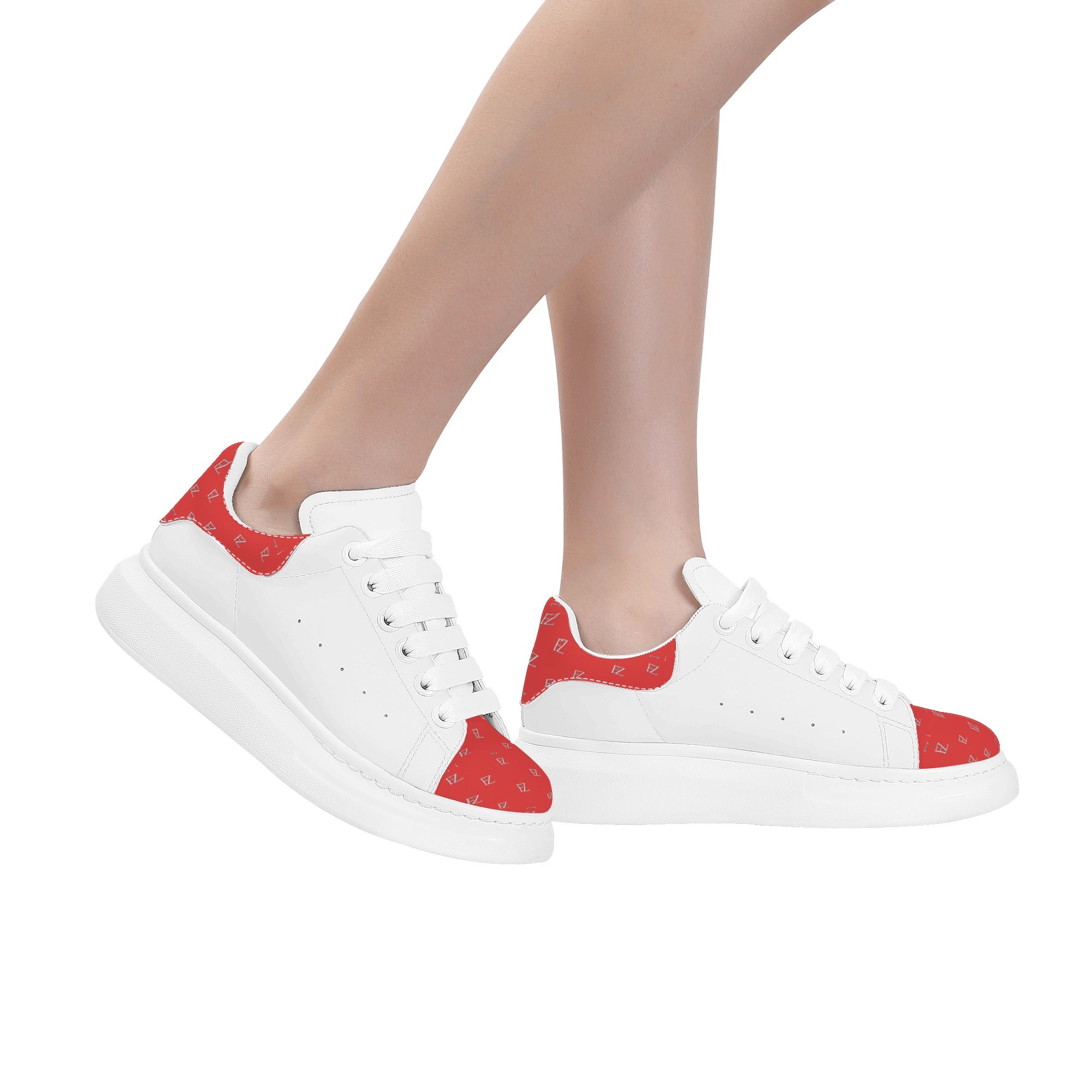 FZ Women's White Tongue Low Top Chunky Shoes - FZwear