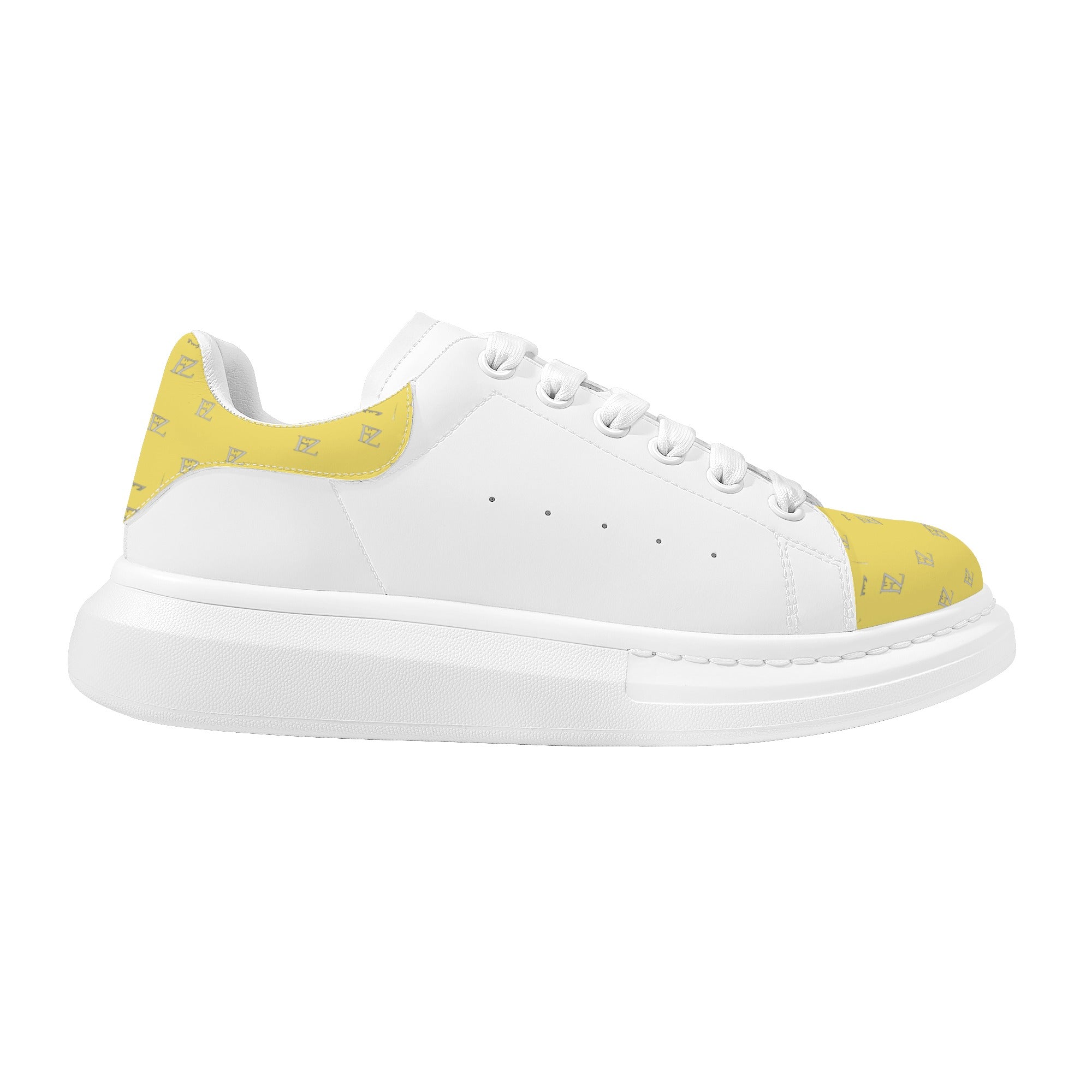 FZ Women's White Tongue Low Top Chunky Shoes - FZwear