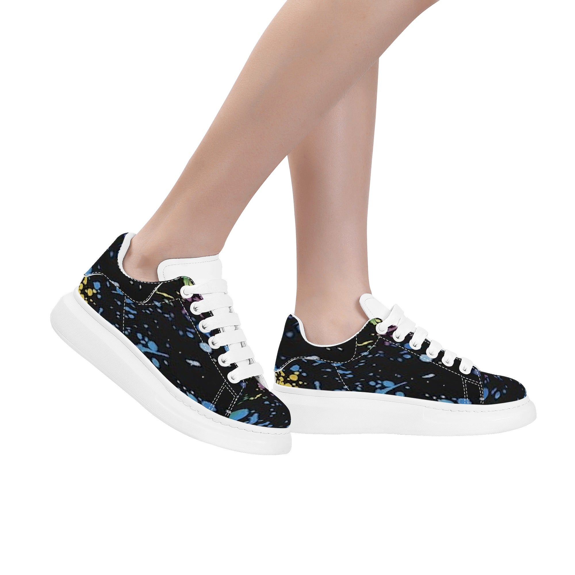 FZ Women's White Tongue Low Top Chunky Shoes - FZwear