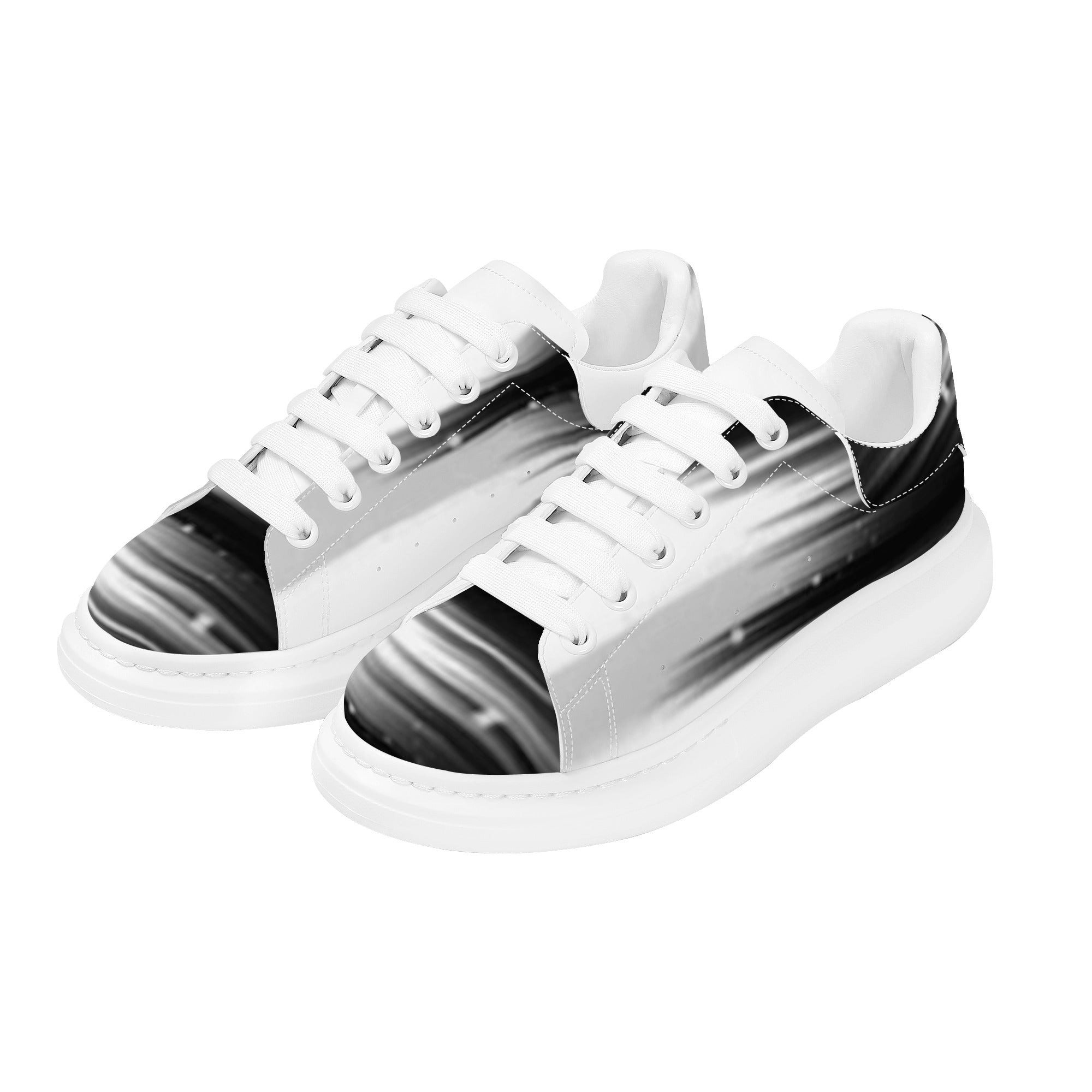 FZ Women's White Tongue Low Top Chunky Shoes - FZwear