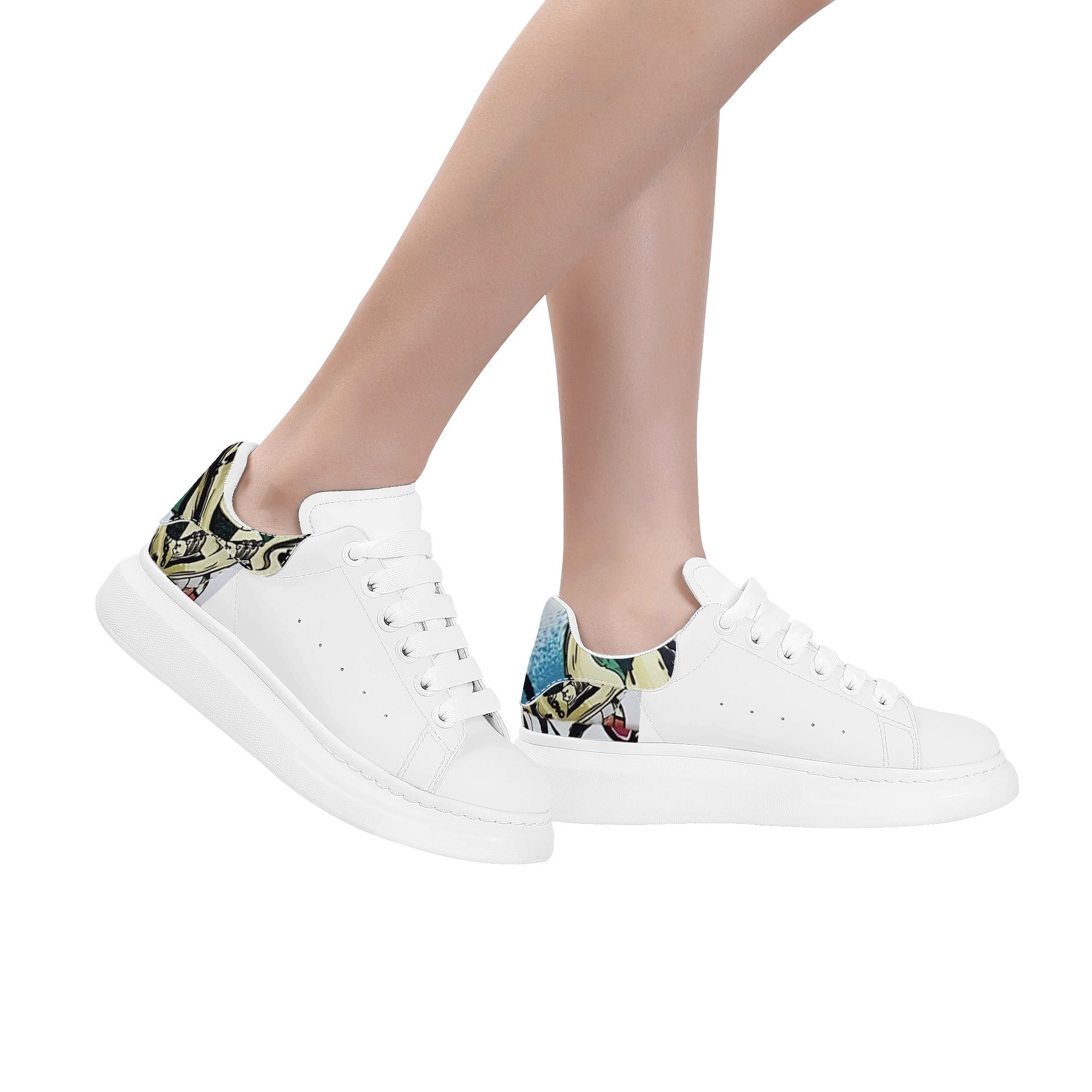 FZ Women's White Tongue Low Top Chunky Shoes - FZwear