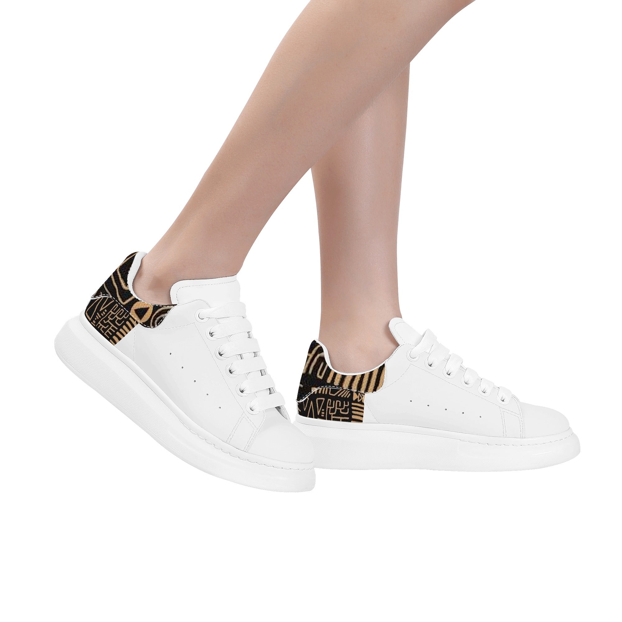 FZ Women's White Tongue Low Top Chunky Shoes - FZwear