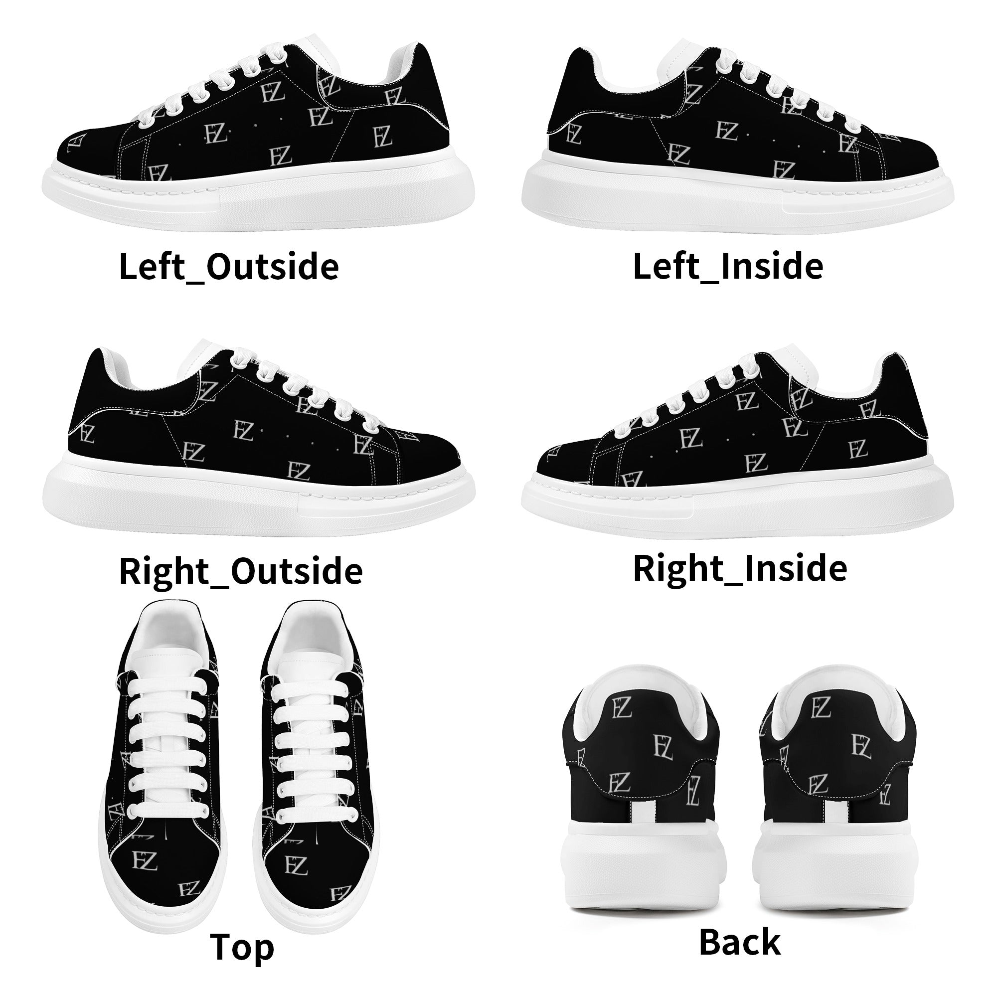 FZ Mens White Tongue Chunky Shoes - FZwear