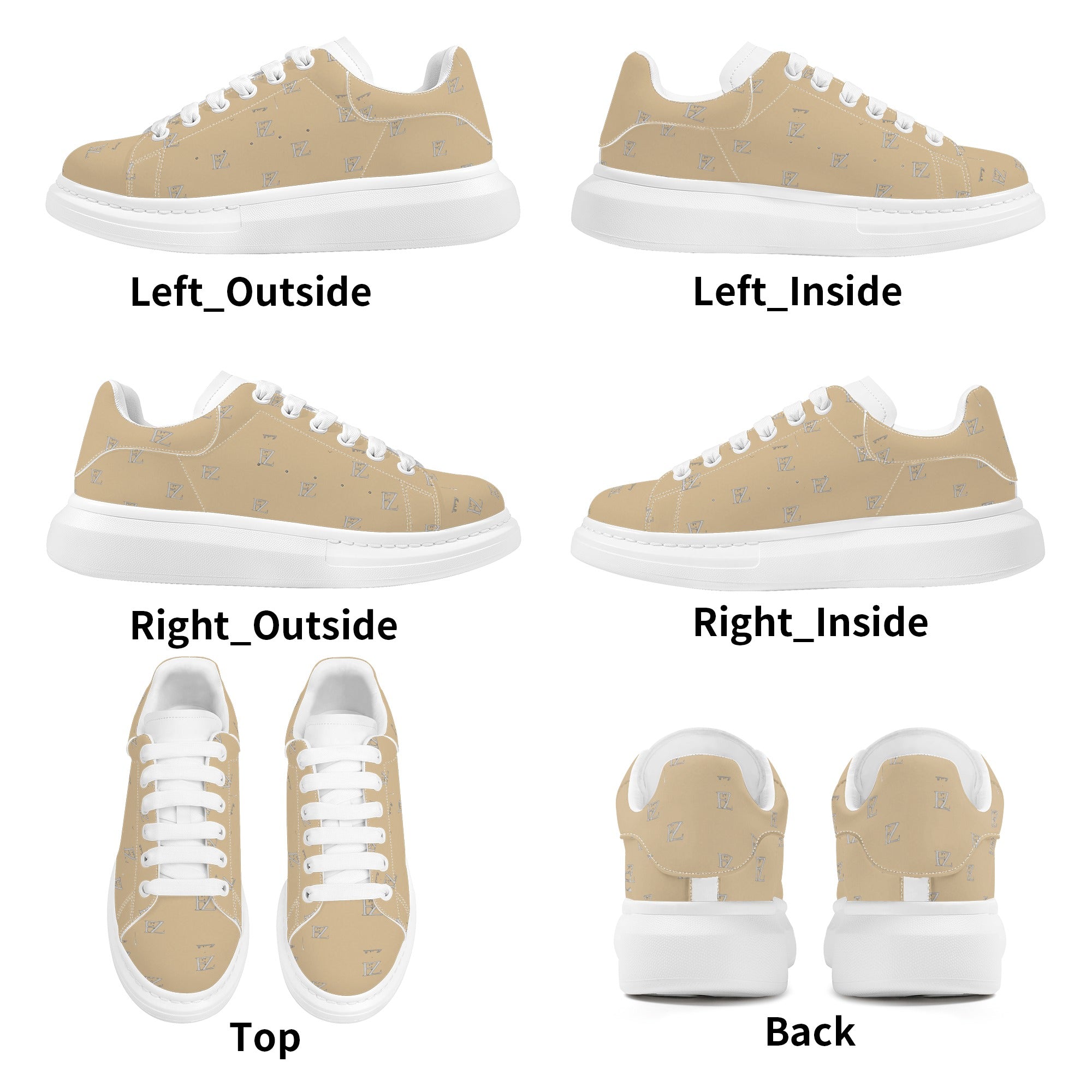 FZ Men's White Tongue Chunky Shoes - FZwear