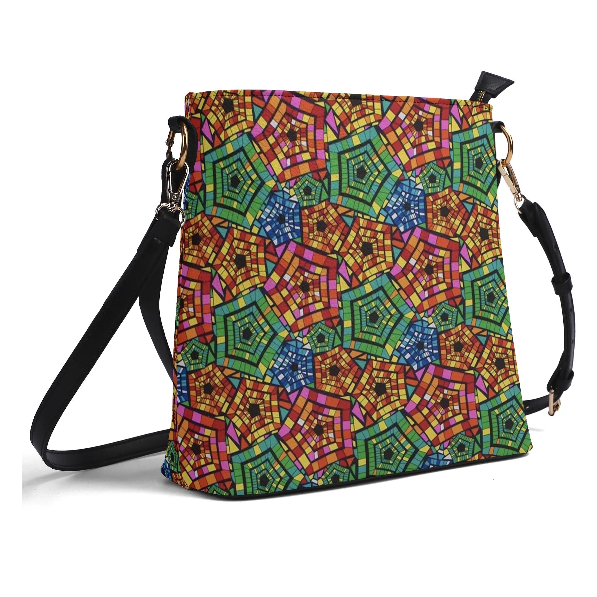 FZ Women's African Print PU Bucket Bag popcustoms