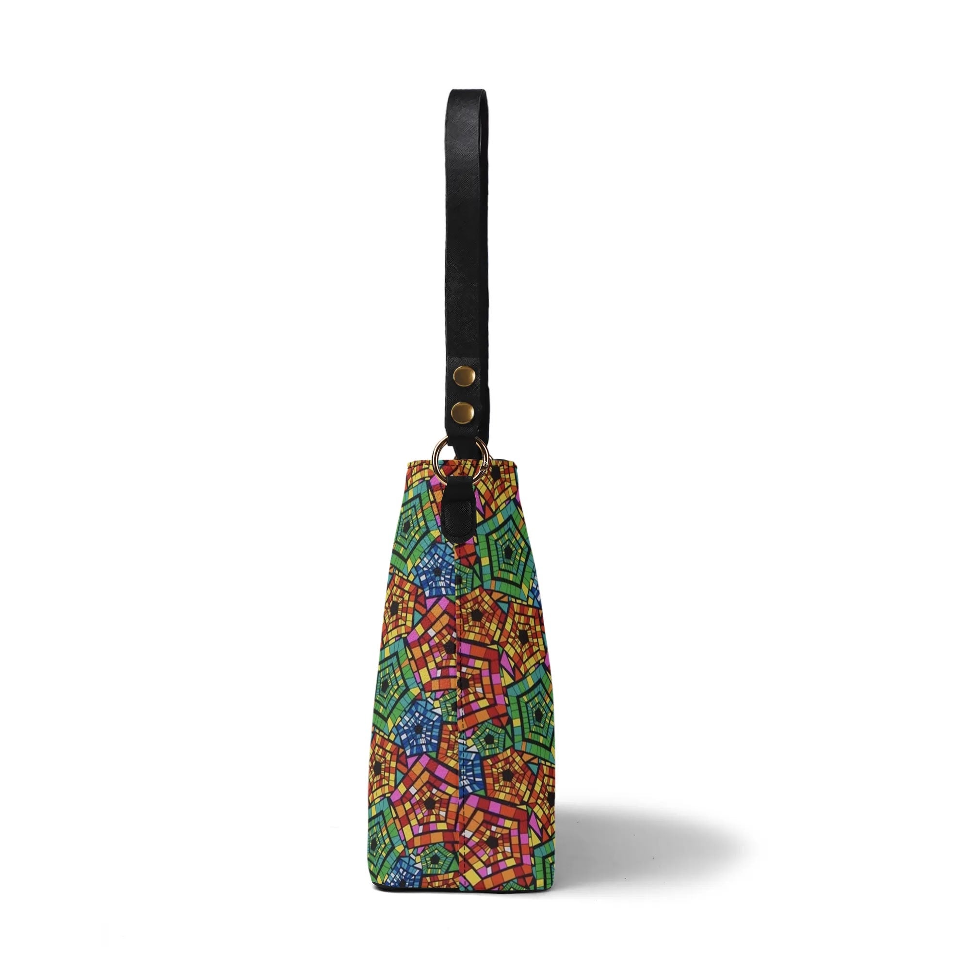 FZ Women's African Print PU Bucket Bag popcustoms