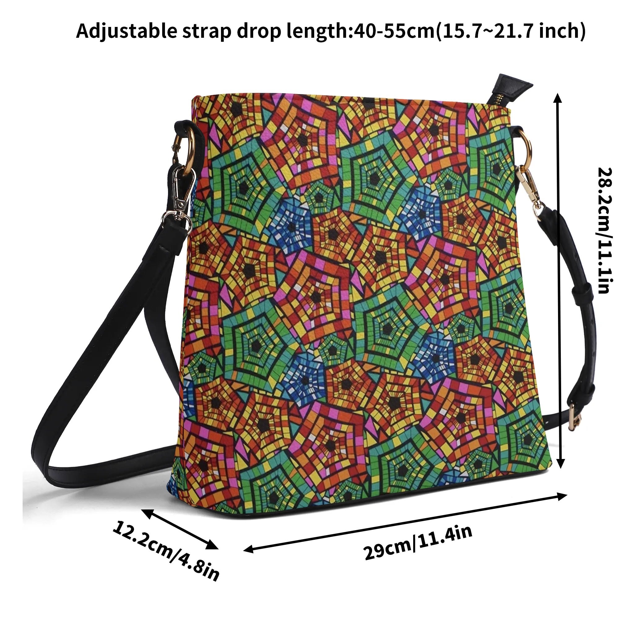 FZ Women's African Print PU Bucket Bag popcustoms