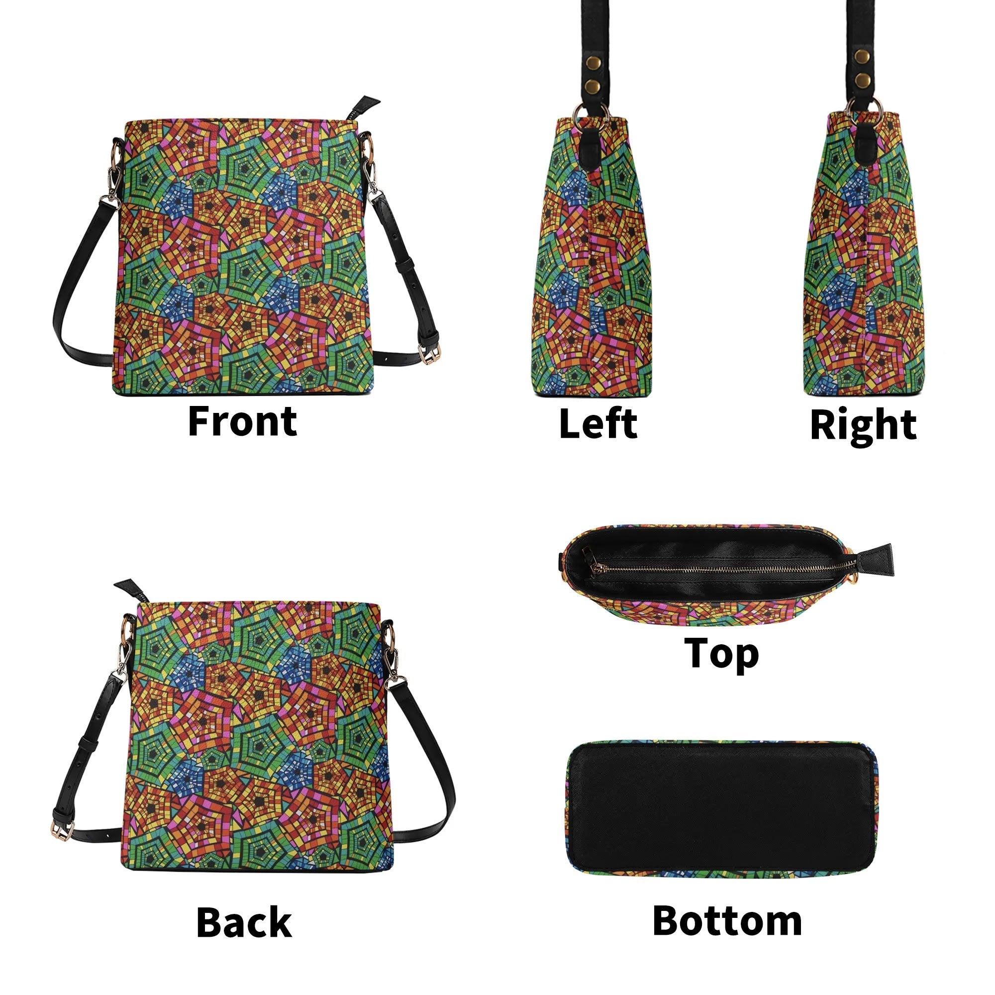 FZ Women's African Print PU Bucket Bag popcustoms