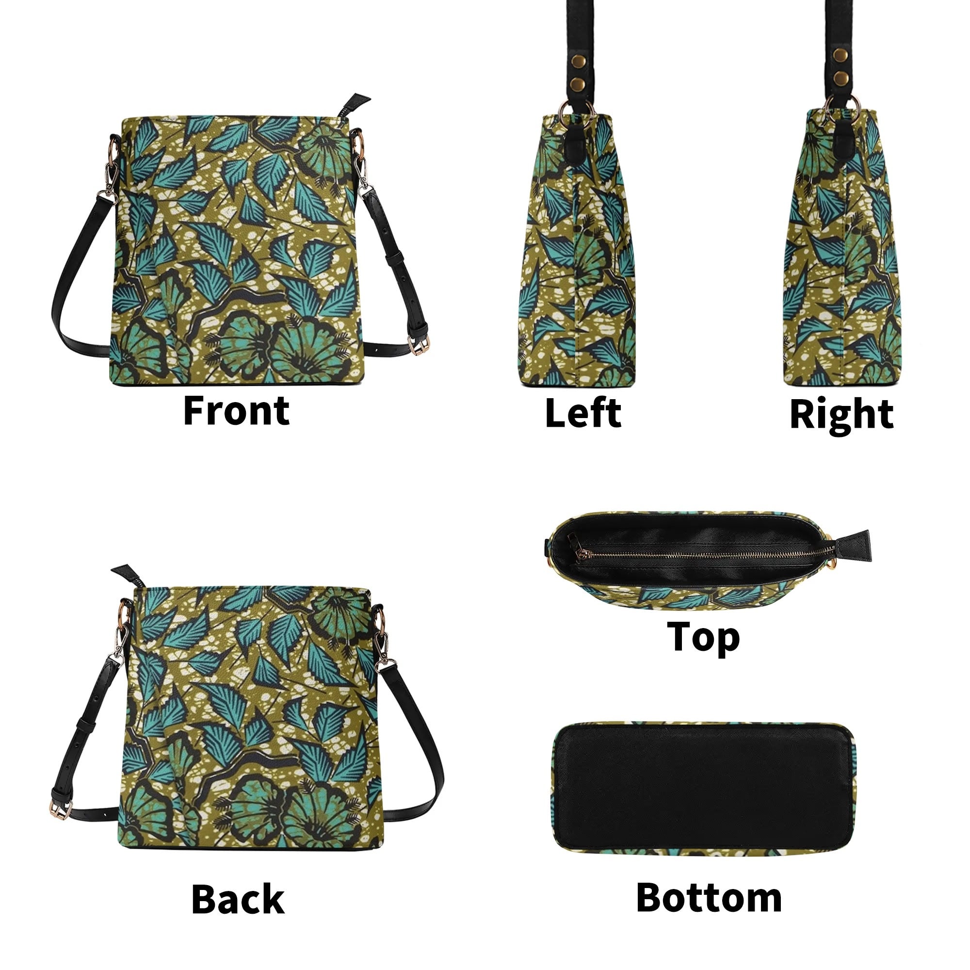 FZ Women's African Print PU Bucket Bag popcustoms