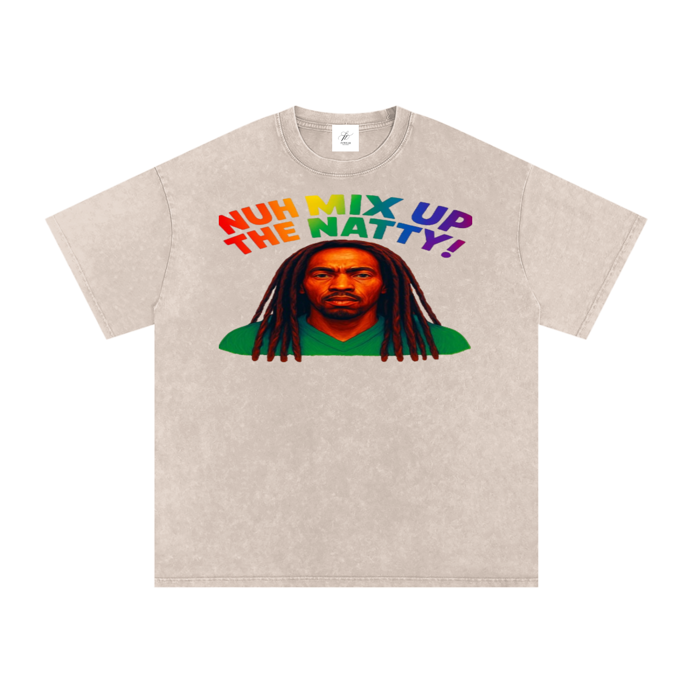 FZ Unisex Acid Wash Rasta Oversize Tee