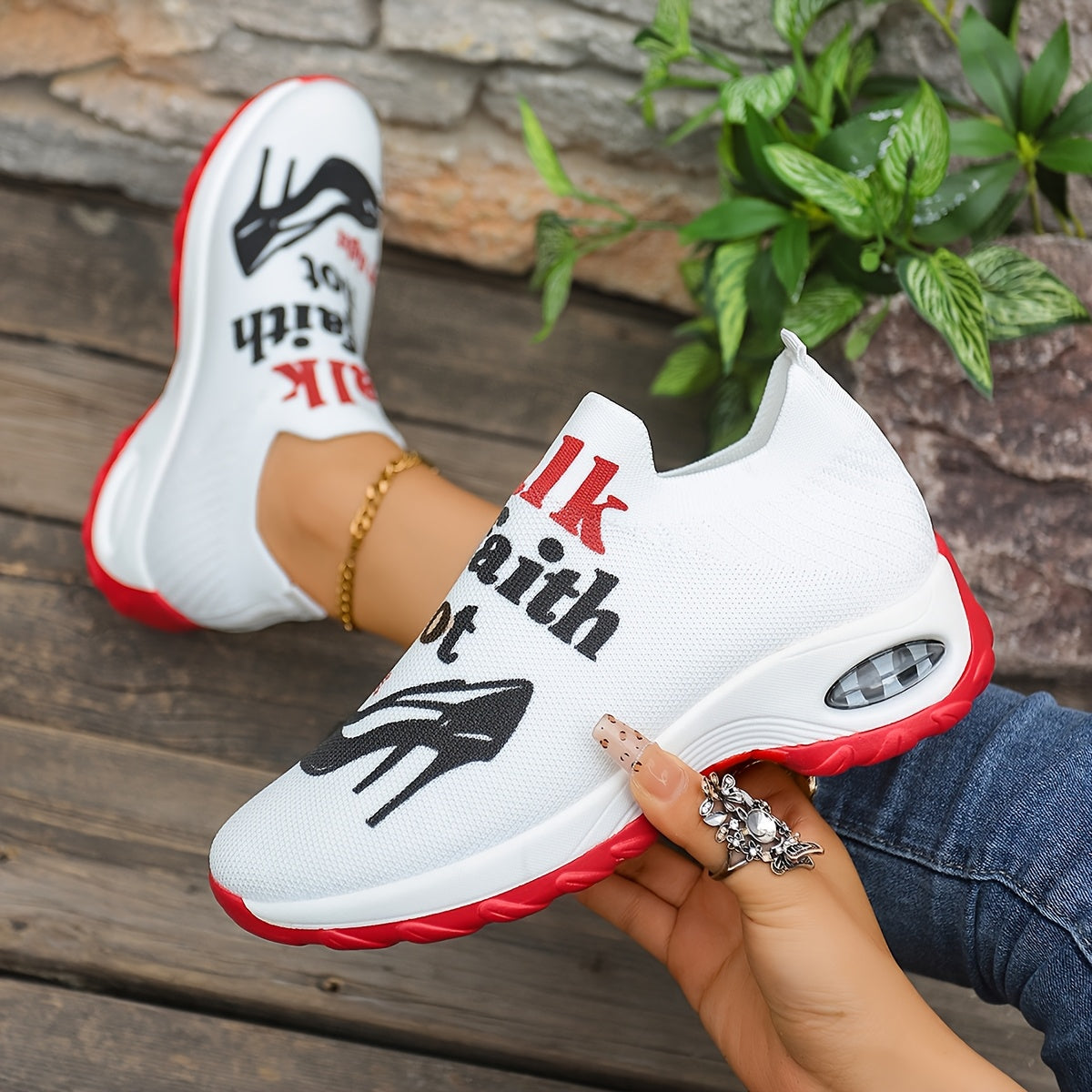 FZ Women's Knitted Breathable Classic Fashion Comfortable Leisure Sports Shoes