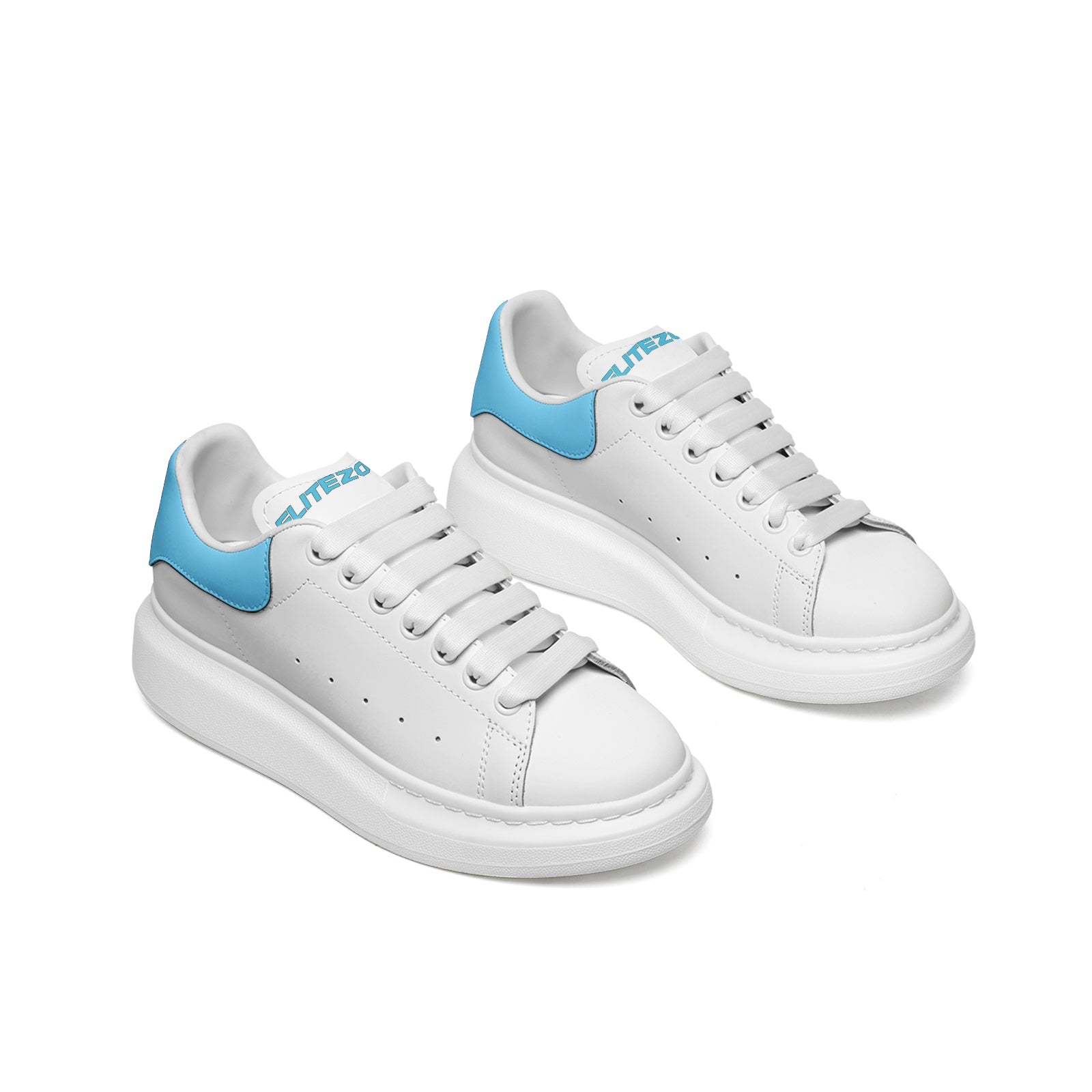 FZ Unisex Non Slip Lace Up Faux Leather Sneakers
