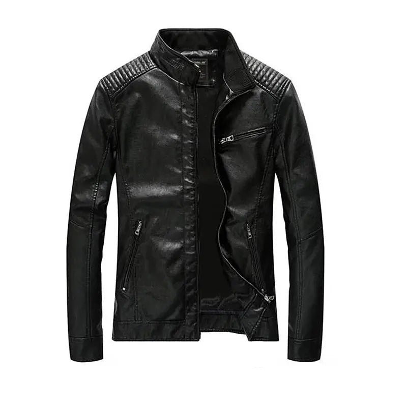 2021 New PU Leather Jacket Men Streetwear Clothes Washed Fleece Motorcycle Leather Jacket Fashion Bomber Casual Coat Deri Mont FZwear