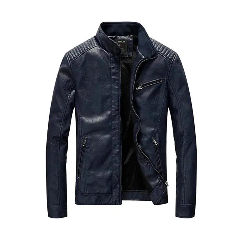 2021 New PU Leather Jacket Men Streetwear Clothes Washed Fleece Motorcycle Leather Jacket Fashion Bomber Casual Coat Deri Mont FZwear