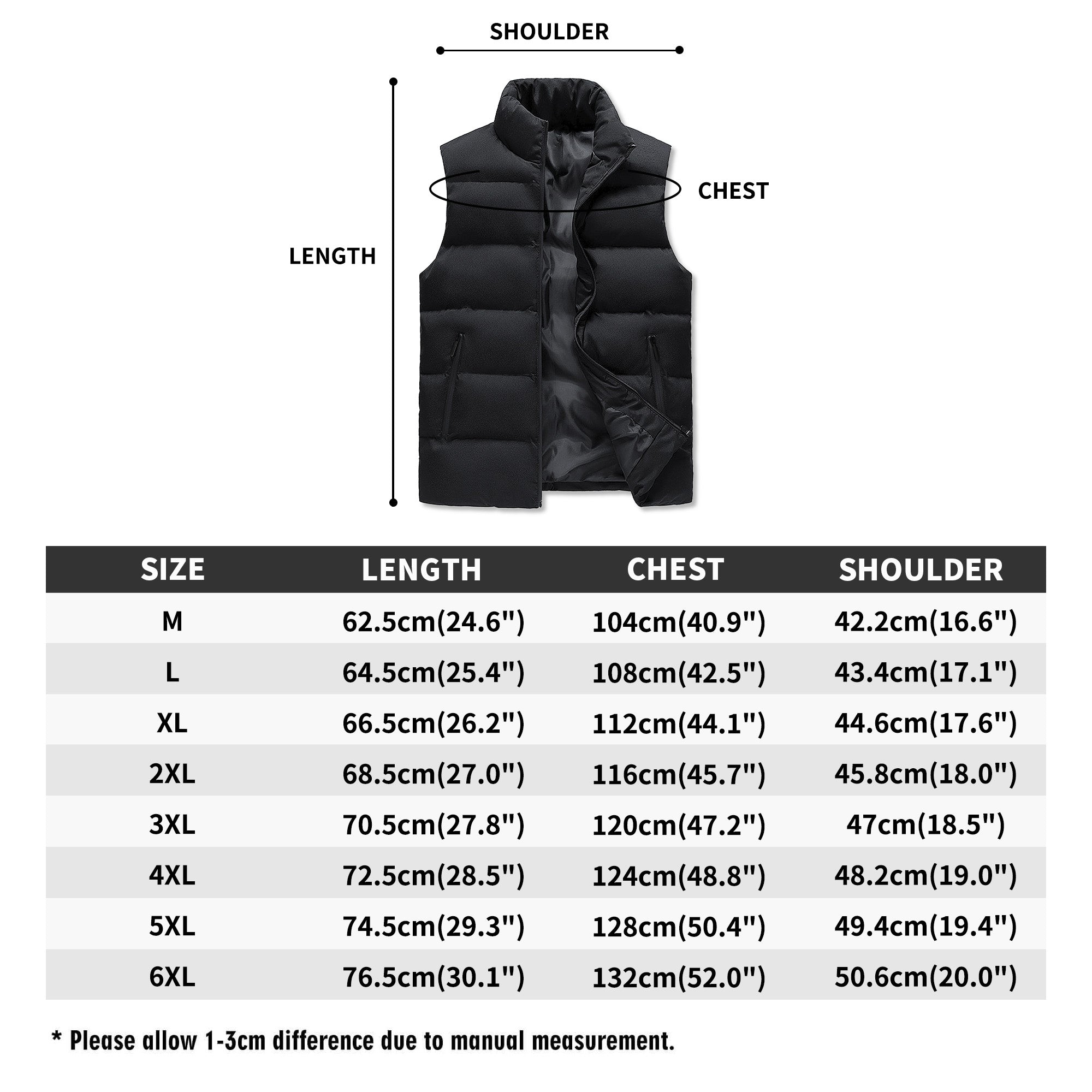 FZ Mens Warm Stand Collar Zip Up Puffer Jacket - FZwear