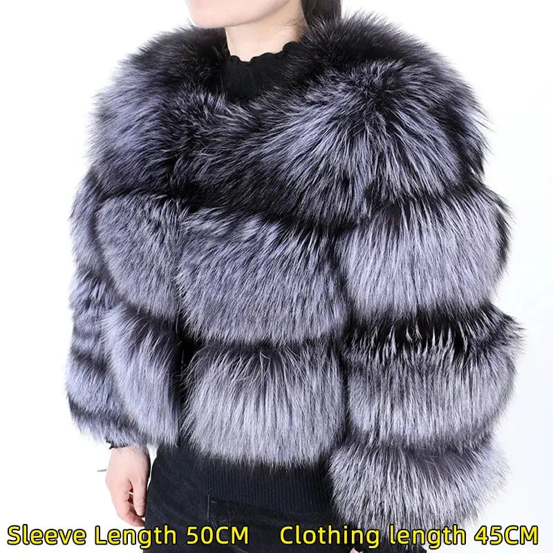 2024 maomaokong Super Hot Winter Women Luxury Thick Real Raccoon Fur Coat Natural Fox Fur Jacket Plus Size Jackets Female Vest FZwear