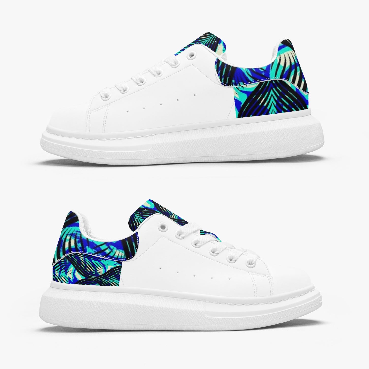 FZ Unisex African Print Leather Oversized Sneakers - FZwear
