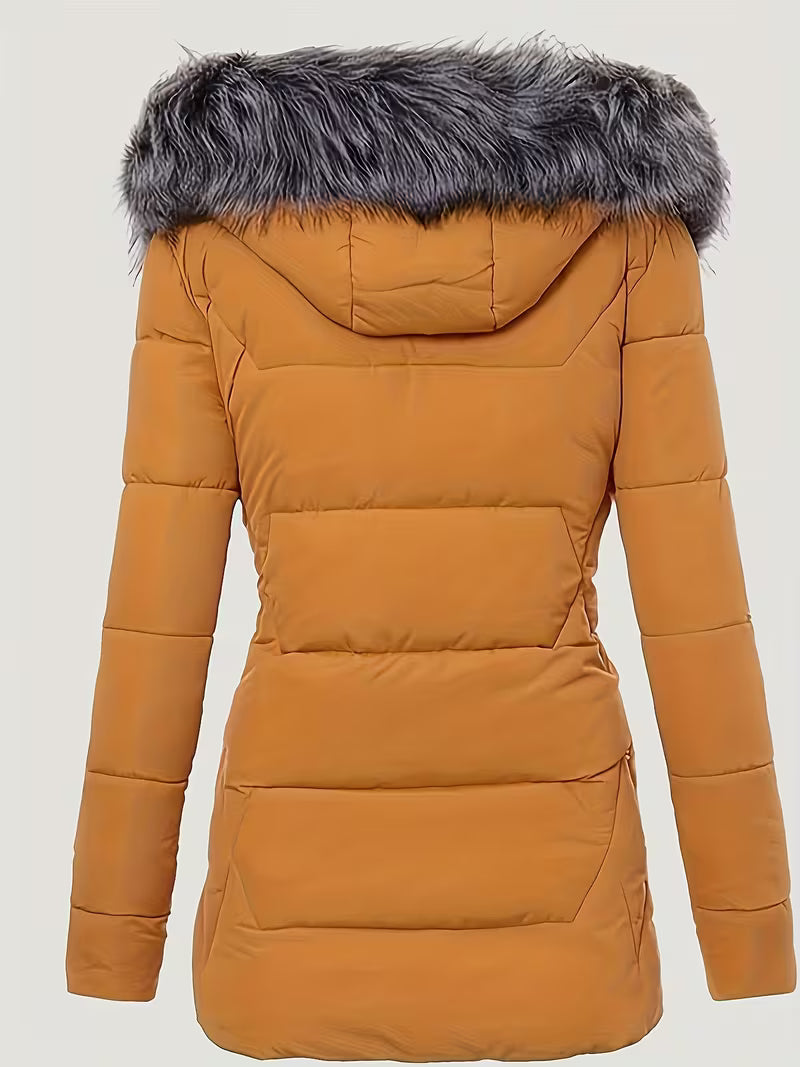 FZ Women's Large Outerwear Temperament Thickened Hooded Jacket