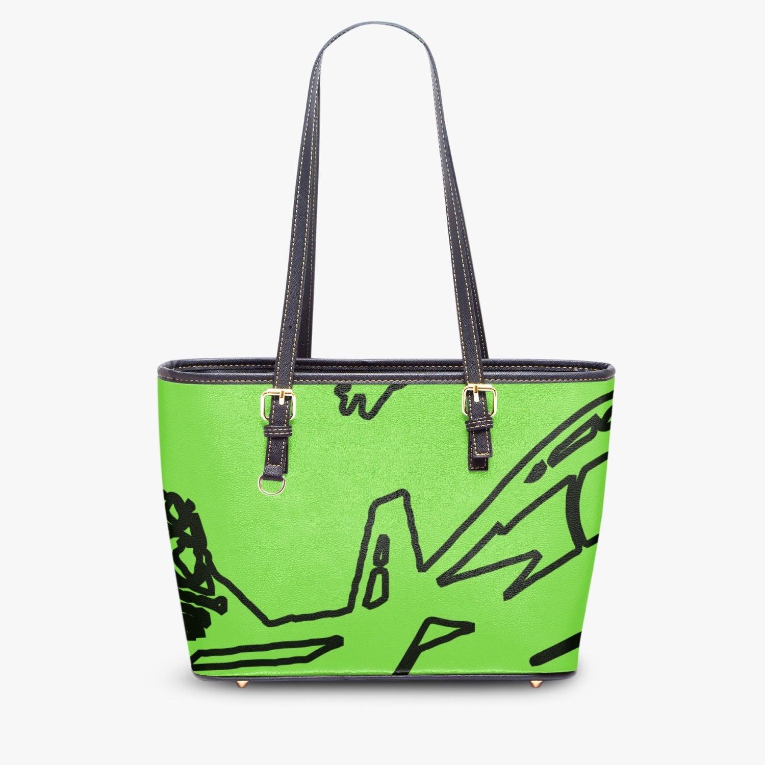 FZ Women's Large Leather Tote Bag JetPrint