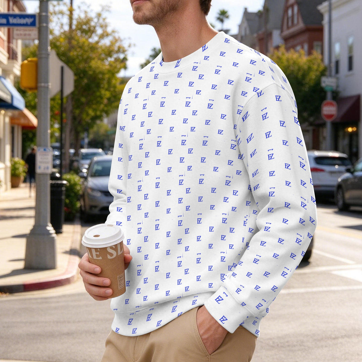 FZ Men's Original Monogram Crewneck Sweater Pullover