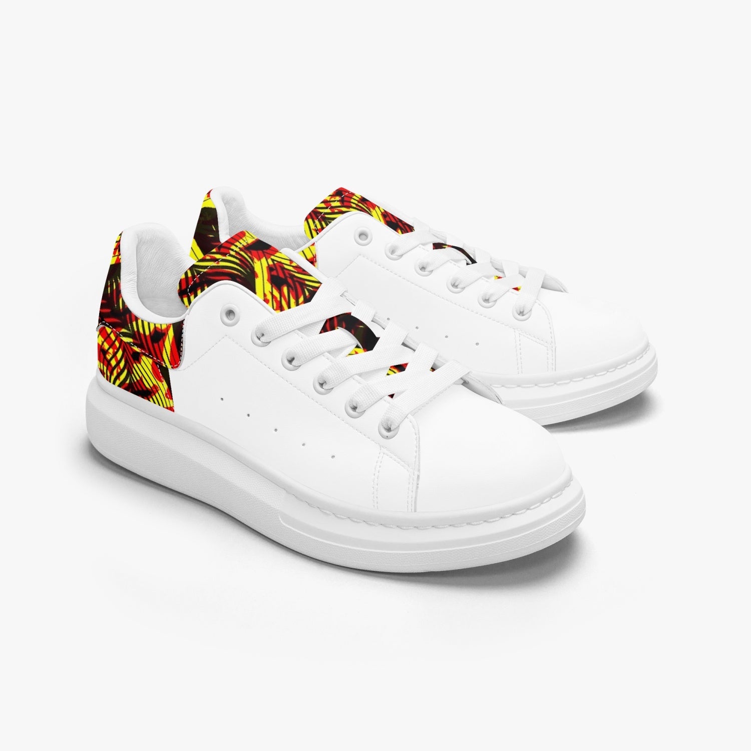 FZ Unisex African Print Leather Oversized Sneakers - FZwear