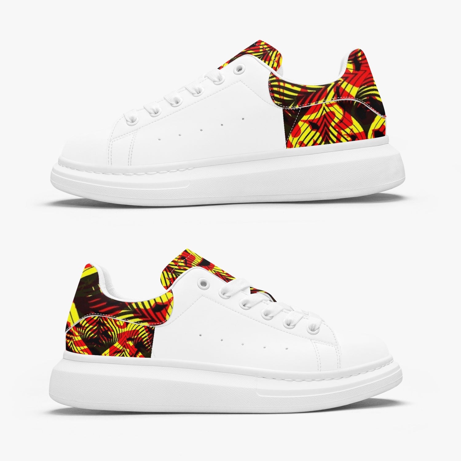 FZ Unisex African Print Leather Oversized Sneakers - FZwear
