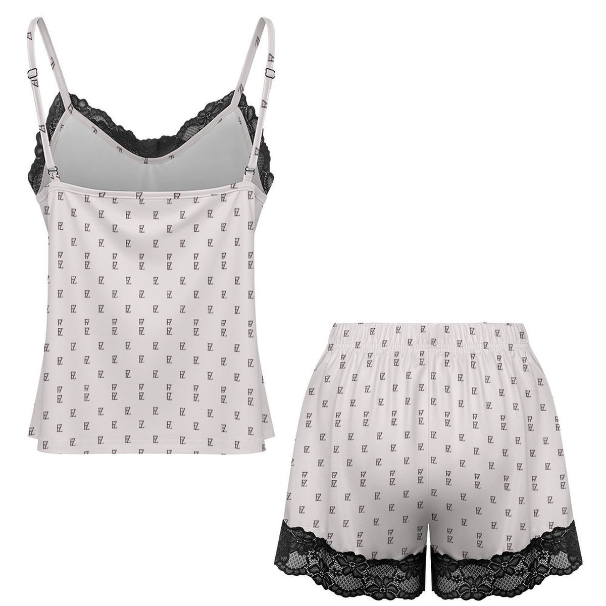 Custom Women Lace V Neck Spaghetti Strap Camisole Shorts Pajama Set