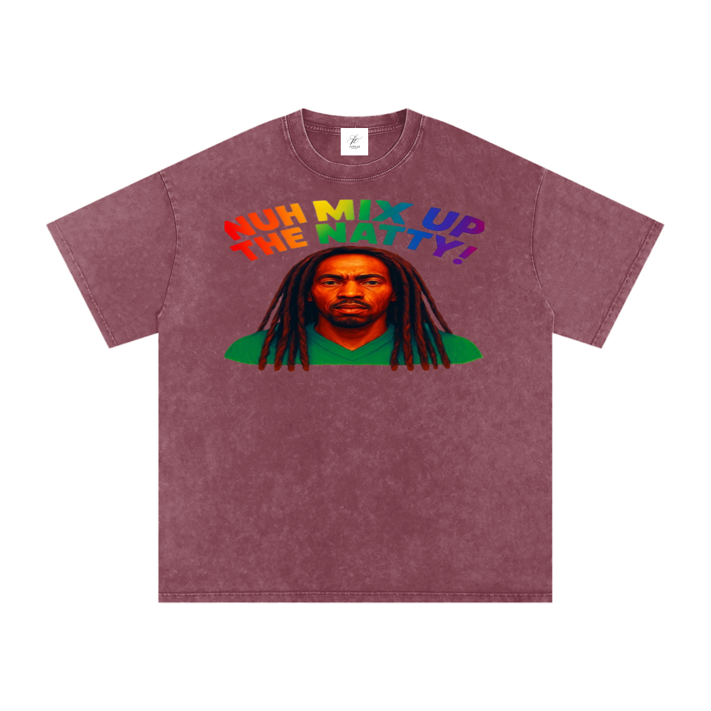 FZ Unisex Acid Wash Rasta Oversize Tee