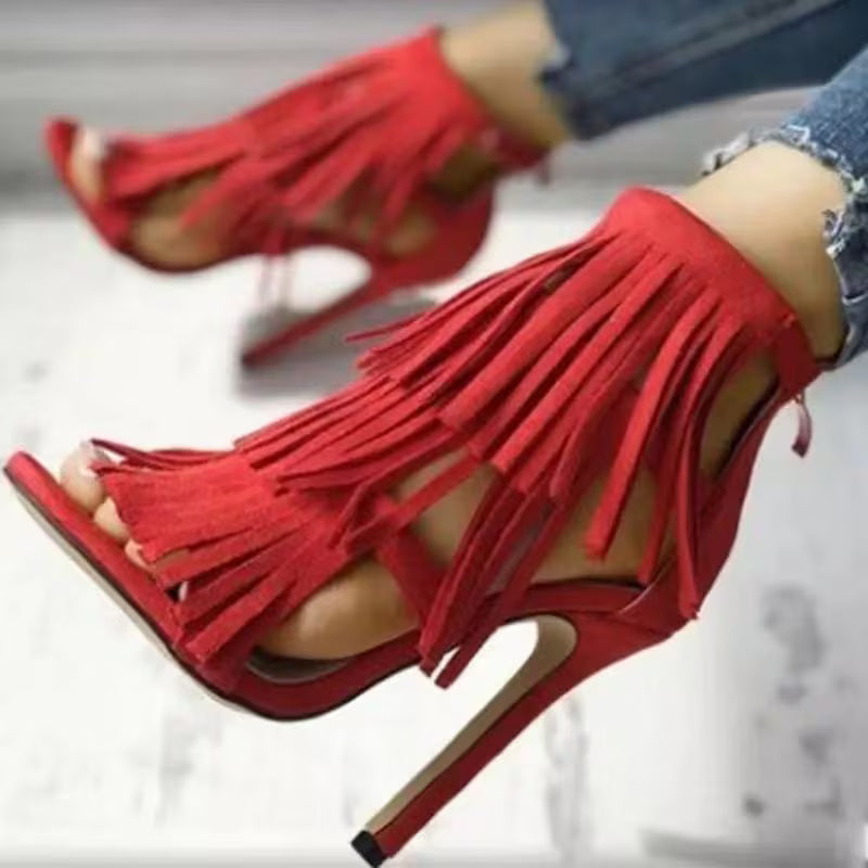 FZ Women's American Style Tassel Peep-Toe Shoes