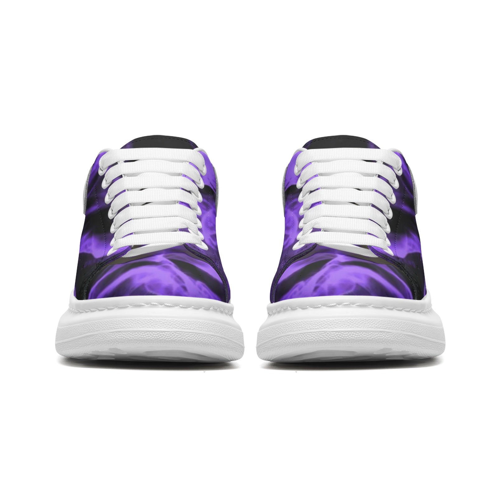 FZ Unisex Non Slip Lace Up Faux Leather Sneakers