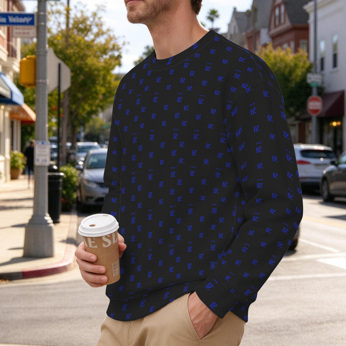 FZ Men's Original Monogram Crewneck Sweater Pullover
