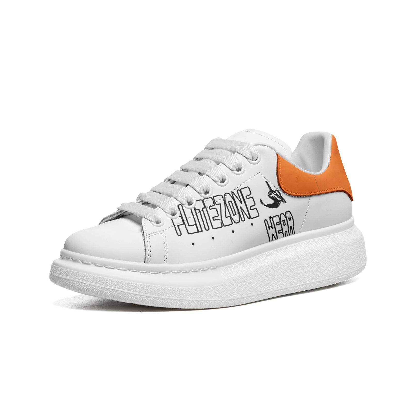 FZ Unisex Non Slip Lace Up Faux Leather Sneakers