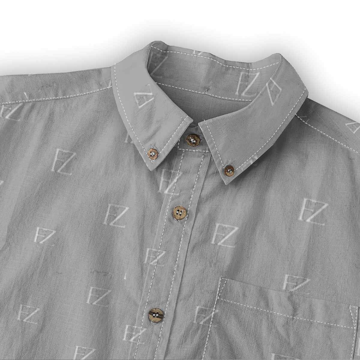 FZ Men's Casual Lapel Long Sleeve Cotton Dress Shirt