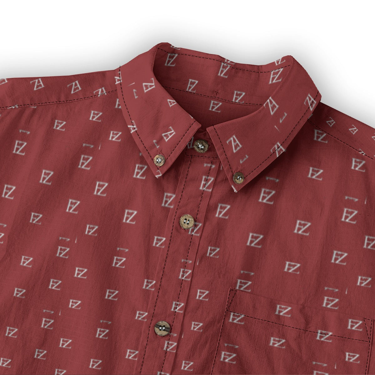 FZ Men's Casual Lapel Long Sleeve Cotton Shirt