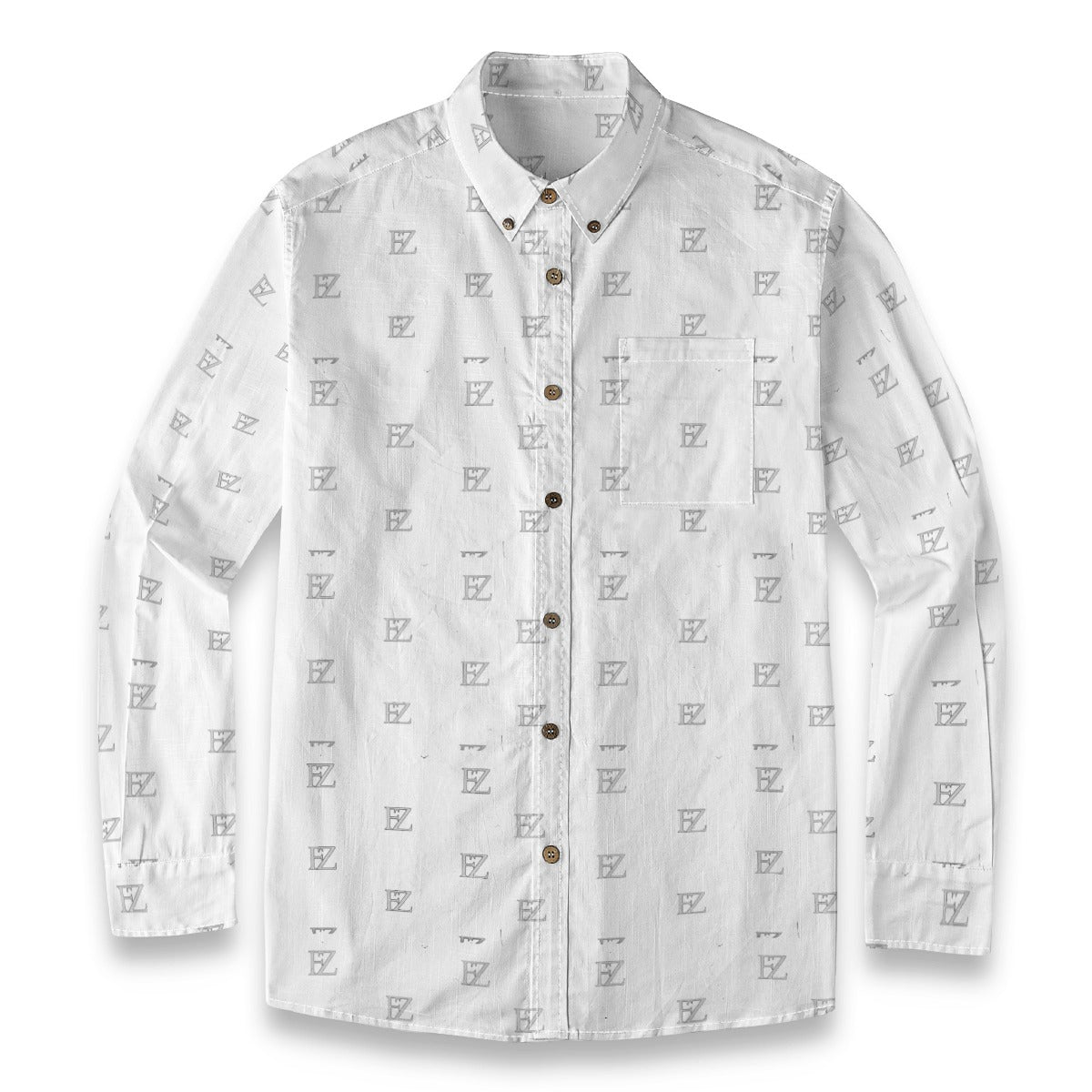 FZ Men's Casual Lapel Long Sleeve Cotton Dress Shirt