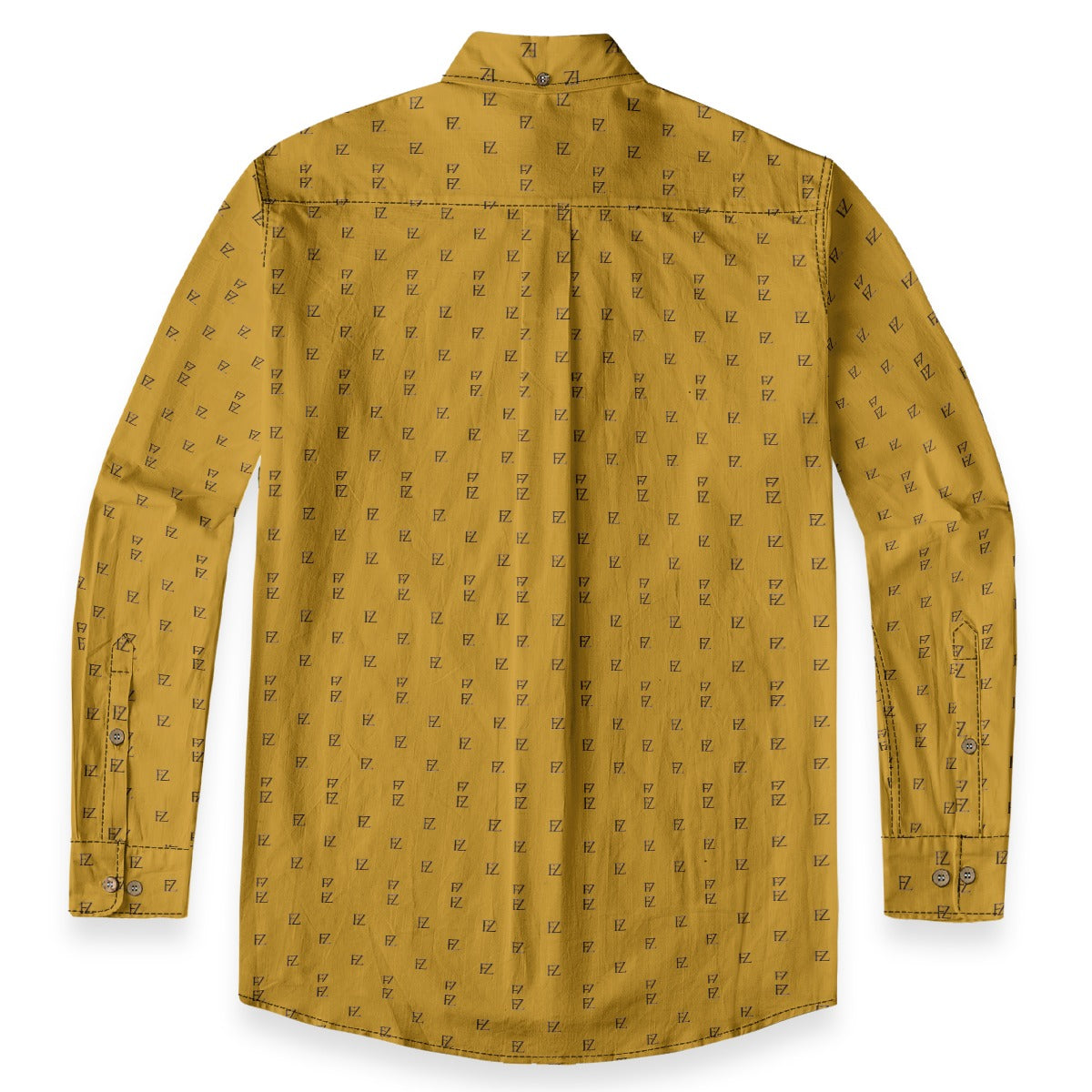 FZ Men's Casual Lapel Long Sleeve Cotton Shirt
