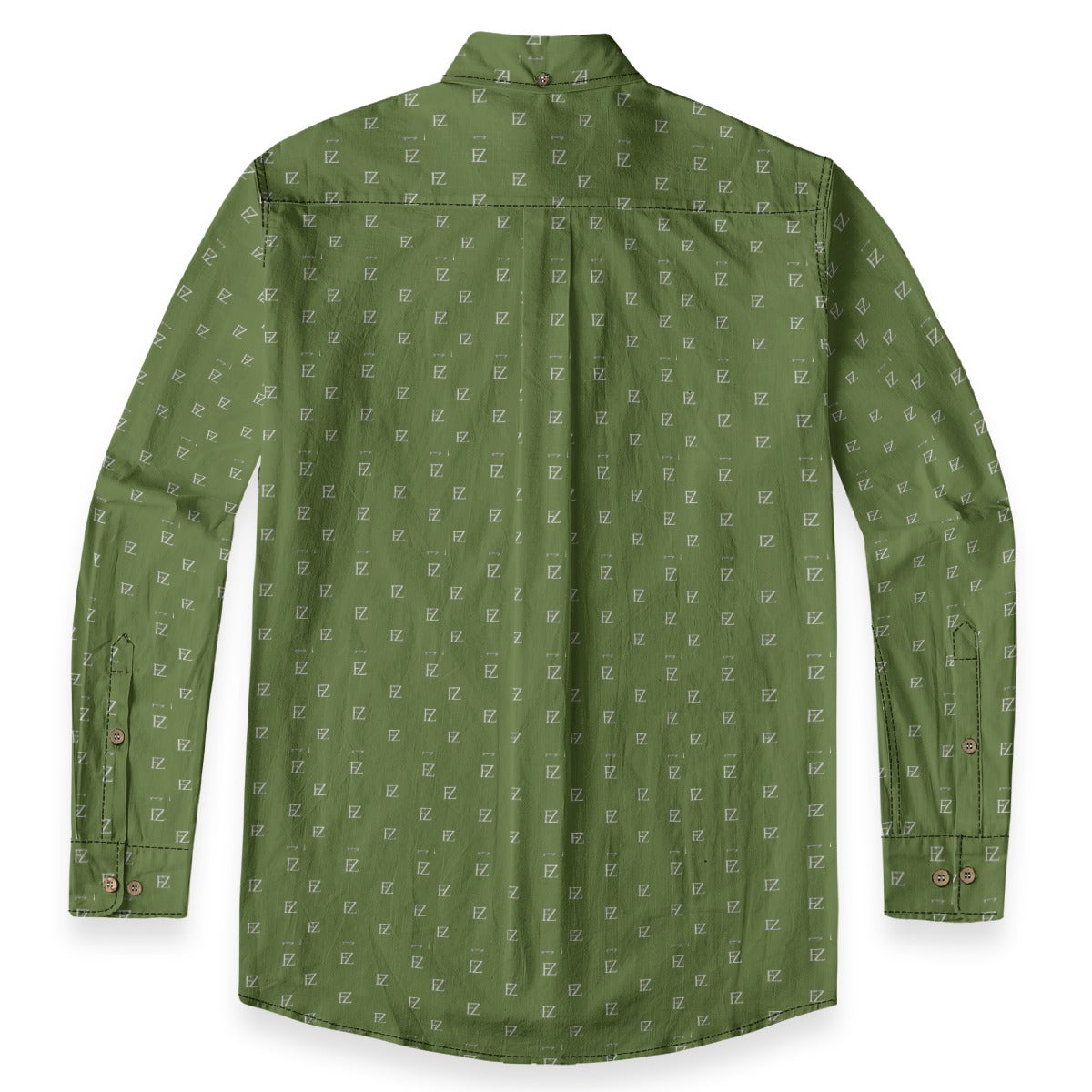 FZ Men's Casual Lapel Long Sleeve Cotton Shirt