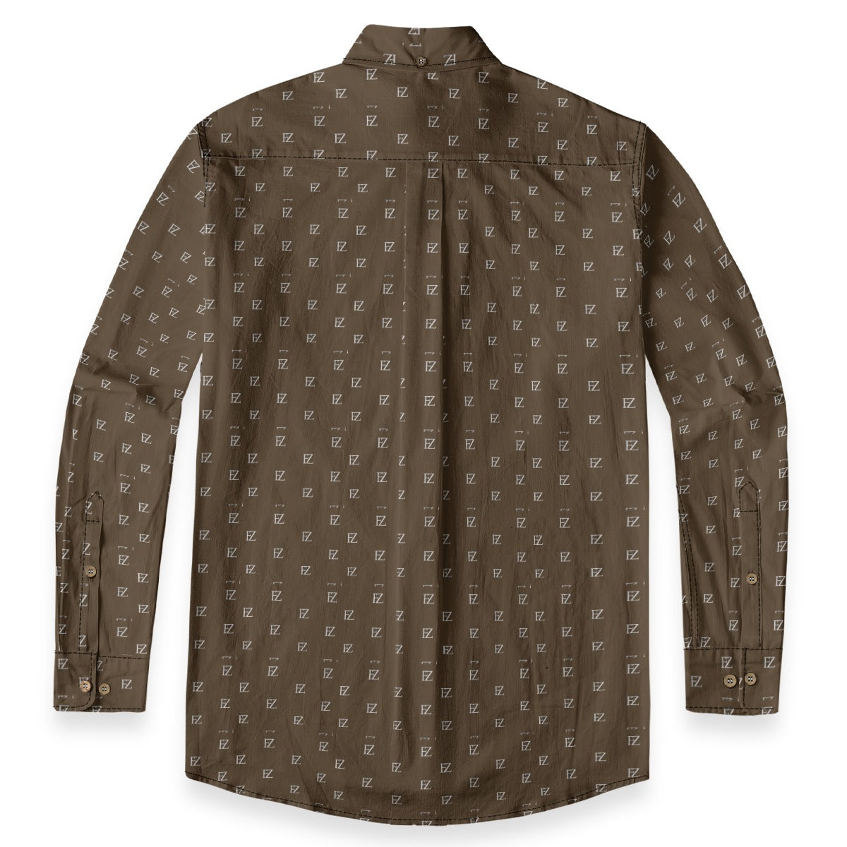 FZ Men's Casual Lapel Long Sleeve Cotton Shirt