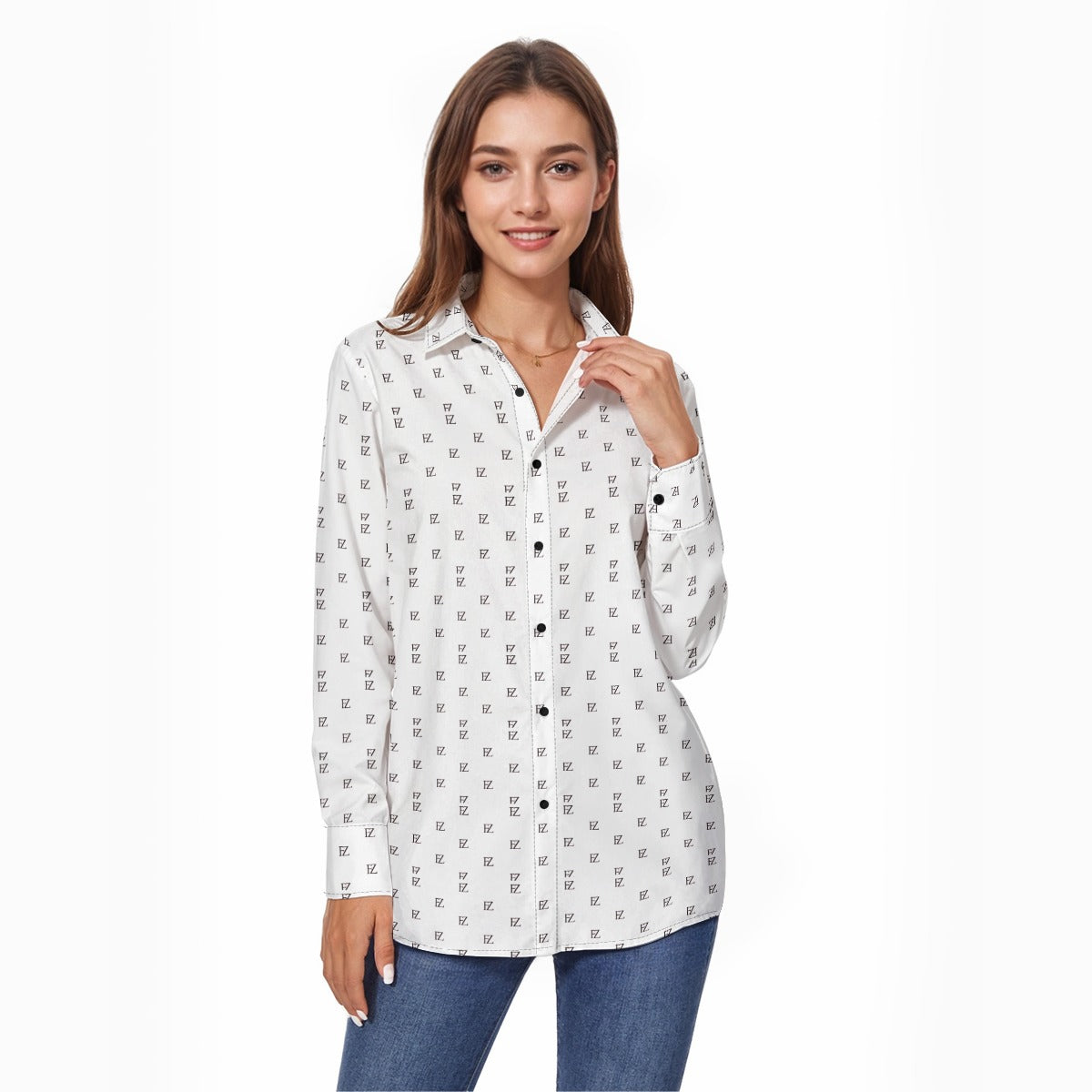FZ Women's Comfort Button Down Shirt Top