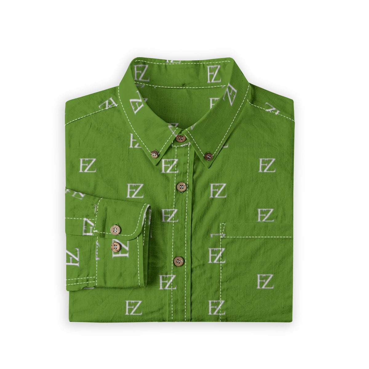 FZ Men's Casual Lapel Long Sleeve Cotton Dress Shirt