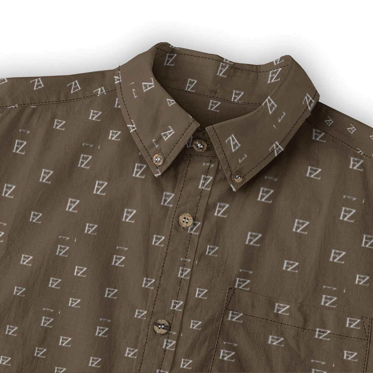FZ Men's Casual Lapel Long Sleeve Cotton Shirt