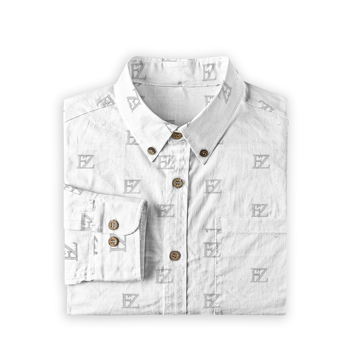 FZ Men's Casual Lapel Long Sleeve Cotton Dress Shirt